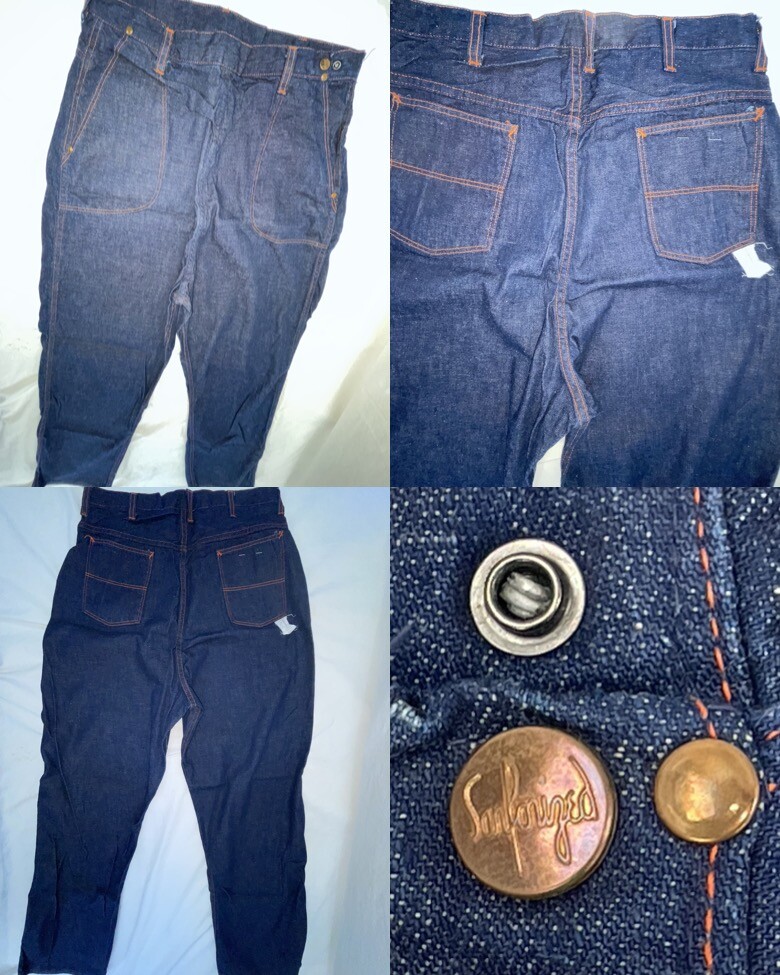 VTG 50S NEW WOMENS 30 X 30 JEANIES SANFORIZED DARK DENIM SIDE ZIP JEANS PANTS