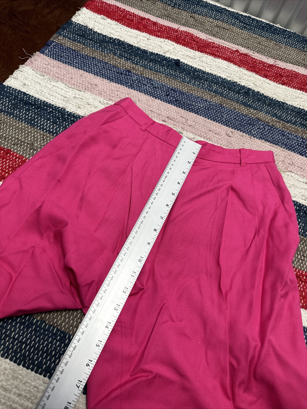 Liz Claiborne Collection Pink High-Waist Rise Pleated Belt Loops Women’s 8 28×7”