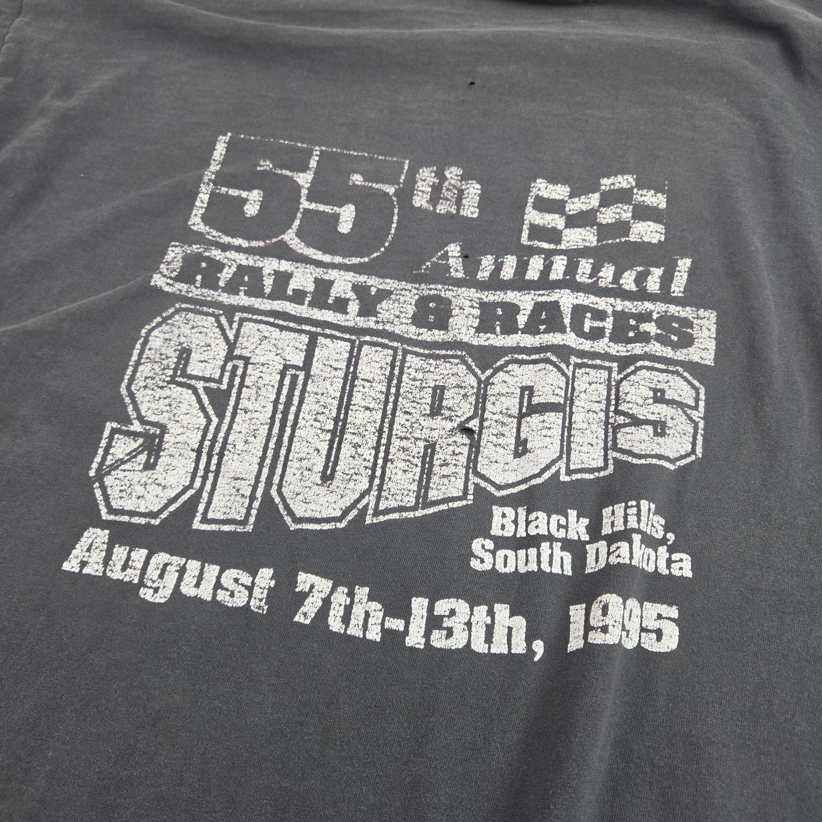 Vintage Sturgis Rally TShirt Dress 1995 Black Eagle Biker Grunge Single Stitch