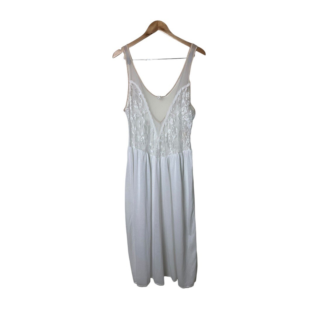 Vintage 80s 90s Victorias Secret Gold Label Creme Nightgown L 1139
