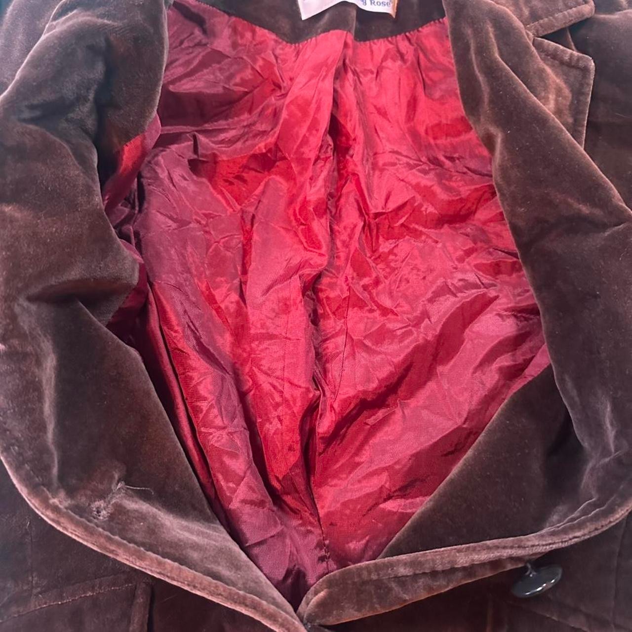 Vintage 70s velvet jacket women’s 1970s brown unique button velvet blazer jacket