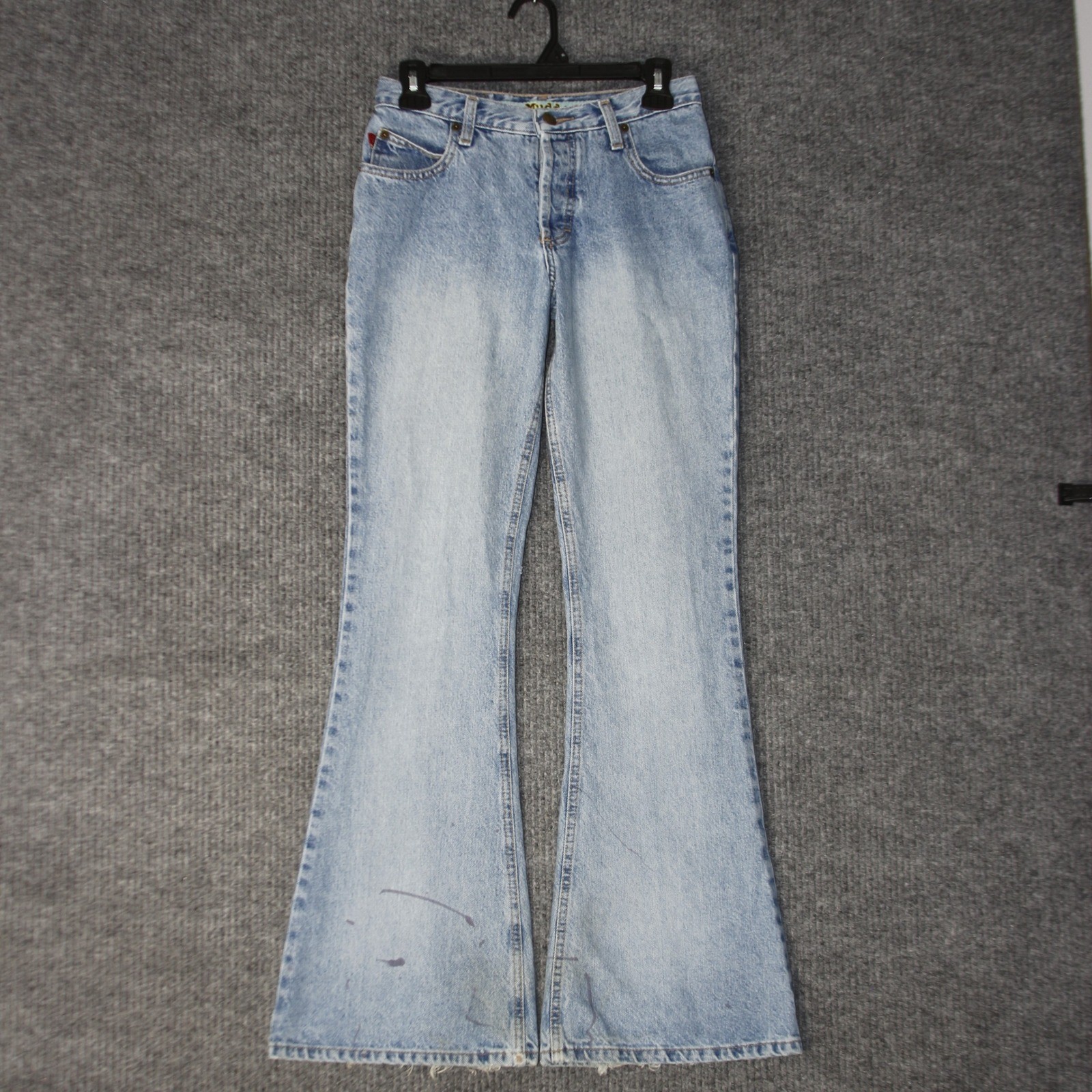 Vintage Mudd Flare Jeans Womens 3 Blue Denim Embroidered Logo Y2K 90s 435017
