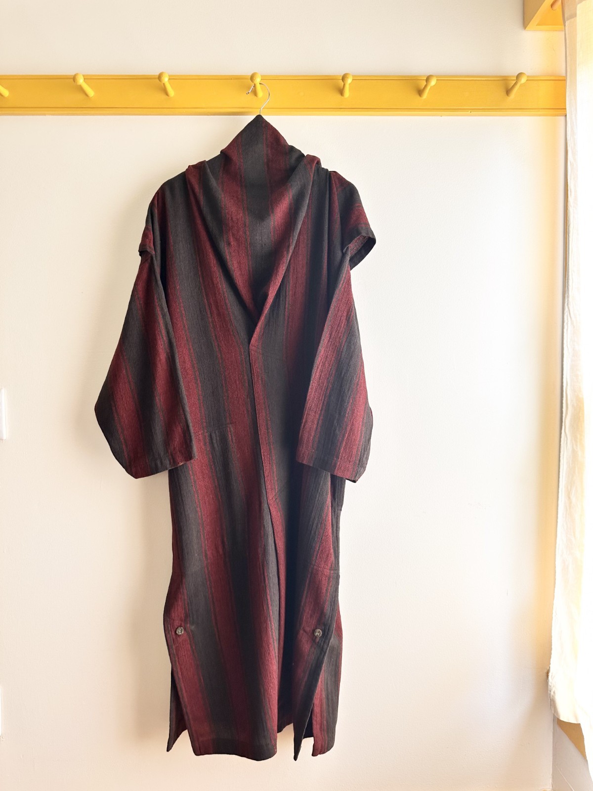 PLANTATION x Issey Miyake vintage 80s bold stripe scarf cowl neck smock dress OS