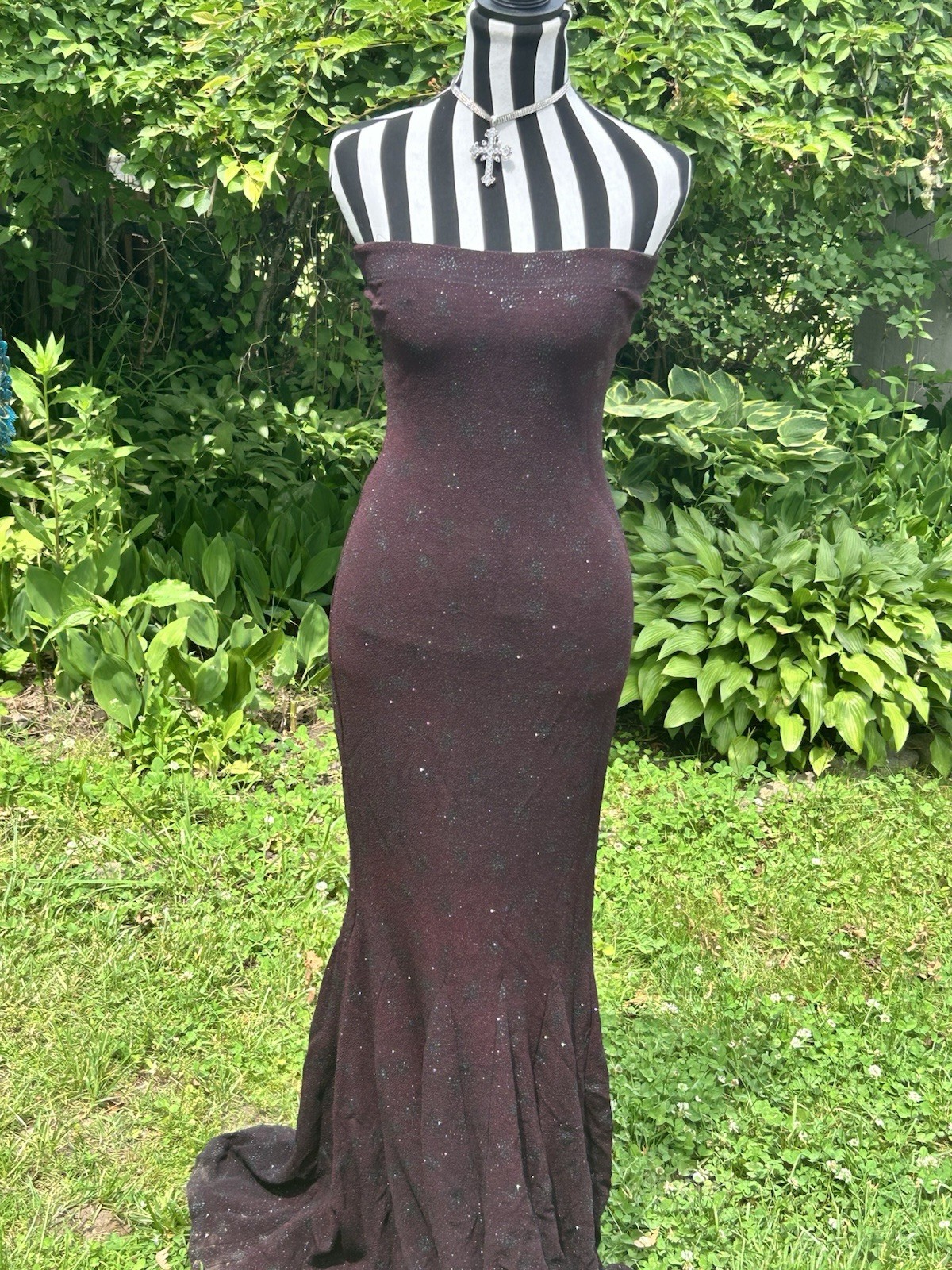 Vintage Cache Dress Black Sparkly Maxi Formal Dress Size 5/6