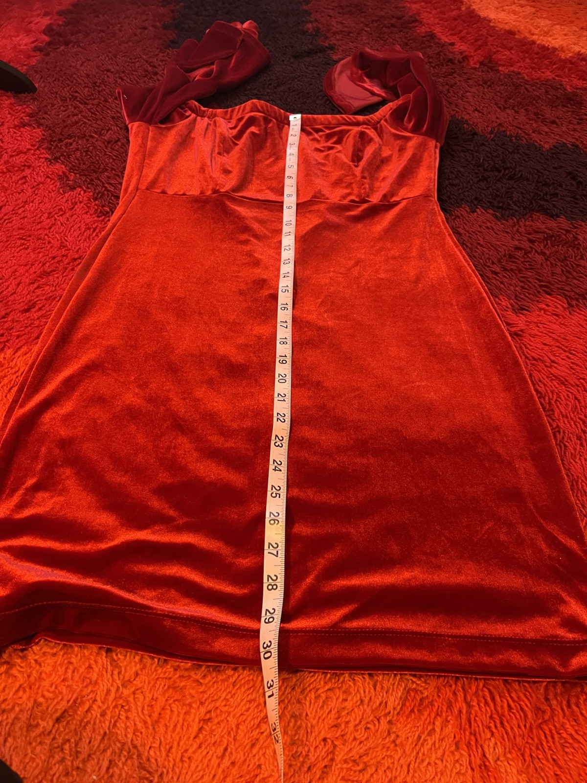 Vtg Y2K Teeze Me Bell Sleeve Velvet Dress 13/14 Red Sexy Romantic Party Prom