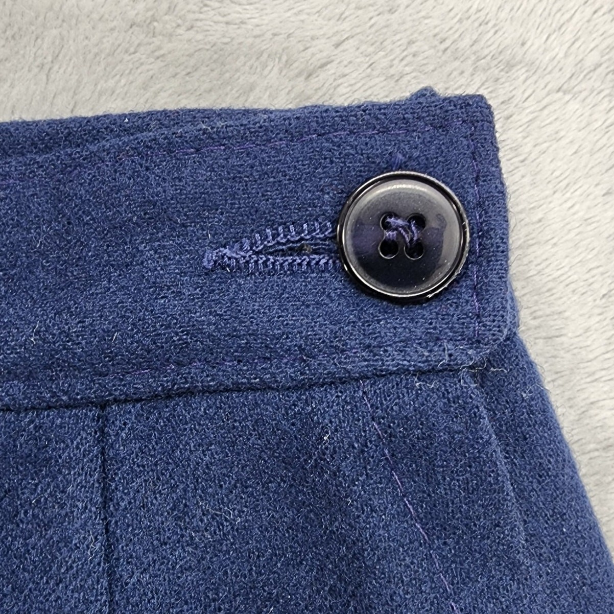Vintage 70s Pendleton Skirt Womens 8 Blue Wool Pencil Side Button Zip Office