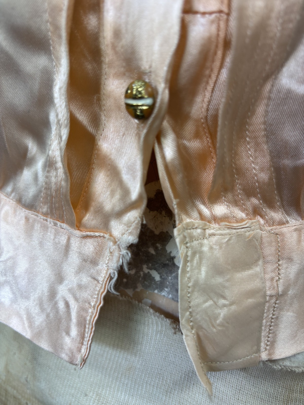 Antique Edwardian Victorian Women’s Peach Pink Satin Shirt Top