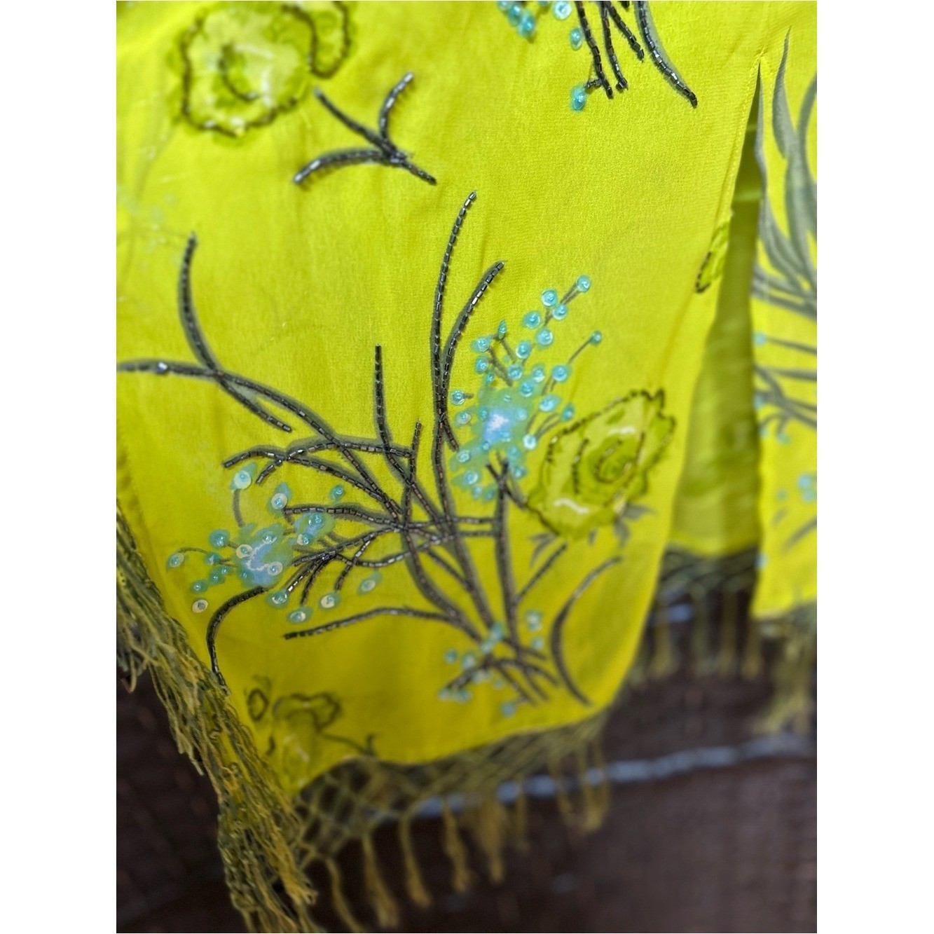 Midnight Velvet retro beaded duster size large boho whimsical vintage
