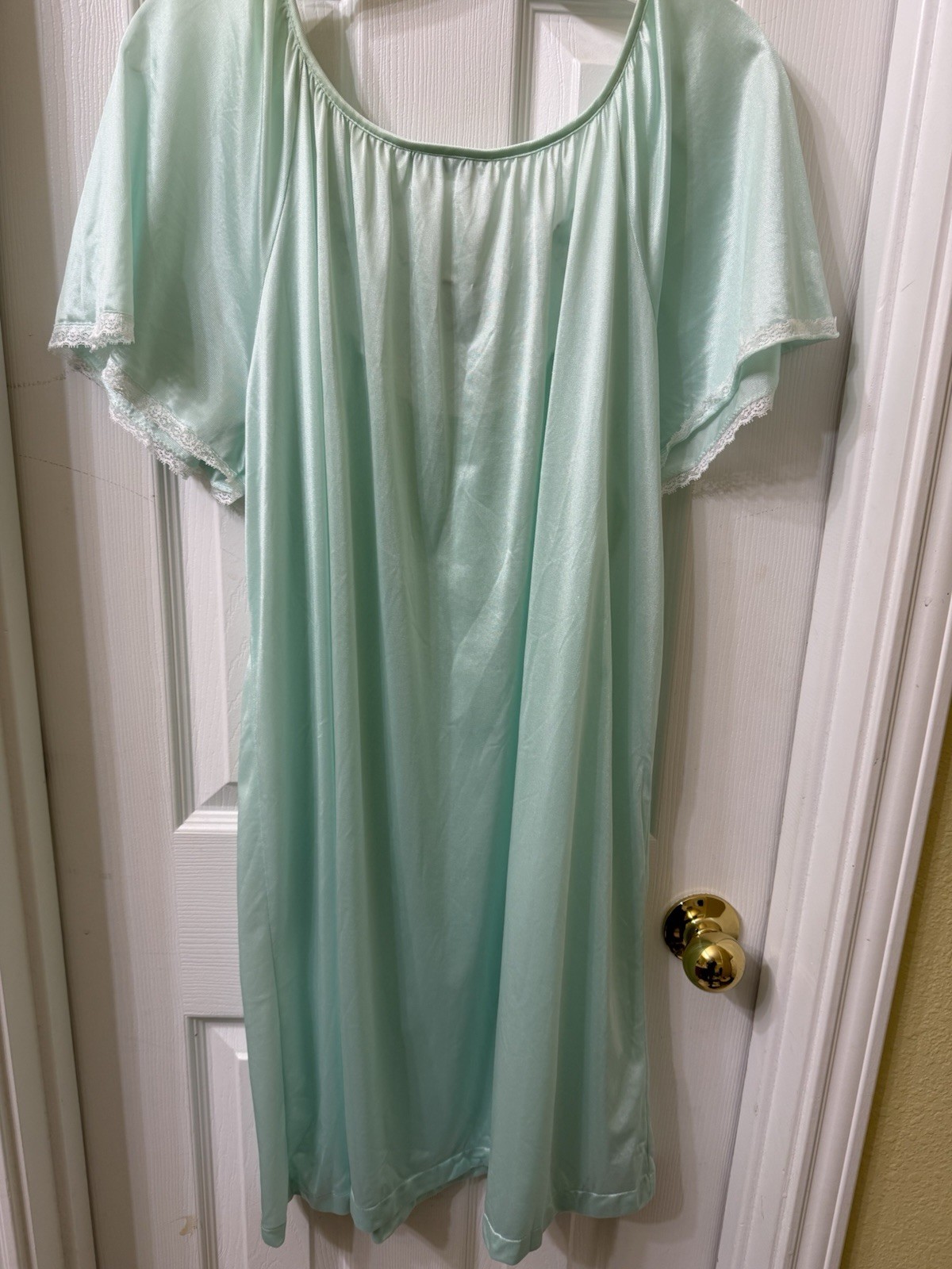 Vintage Komar Nightgown Pale Green Nylon Medium USA