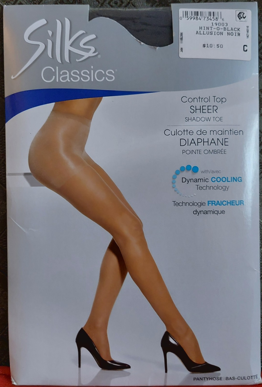 Vintage Pantyhose Silks Classics Control Top Color Hint O Black Size C BFRIP2