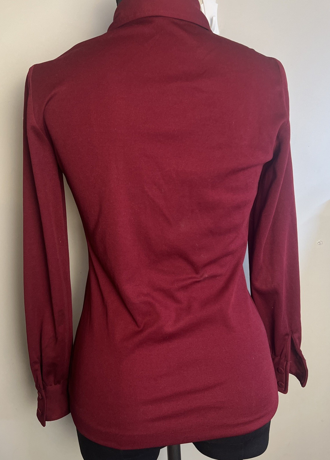 Tanner way By Melba Hobson Sz 6 Button Up Burgandy VTG 70s
