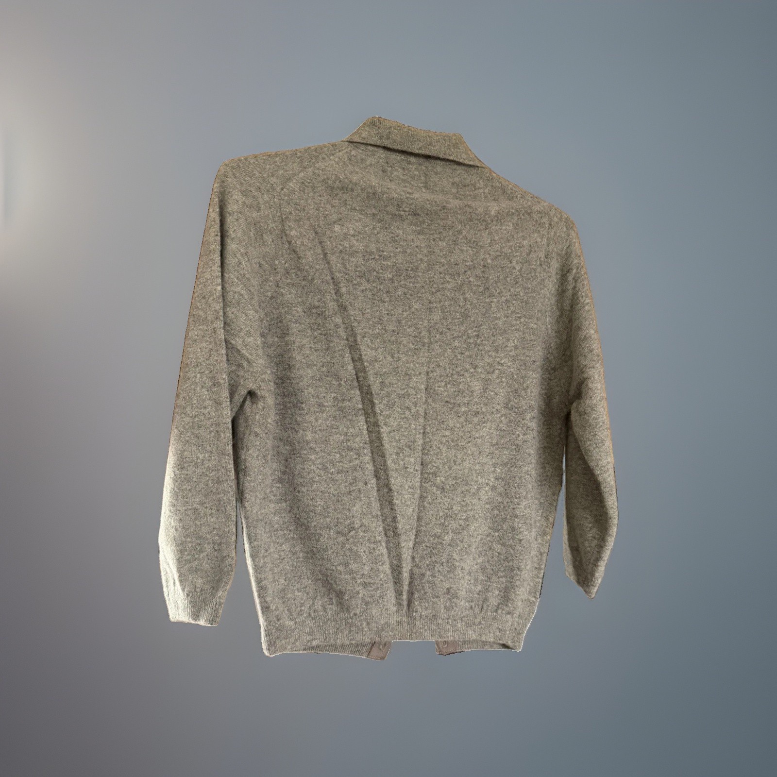 Vtg 1960s Campus Casuals Collared Knit Sweater Womens Small Gray Leaf S NOS