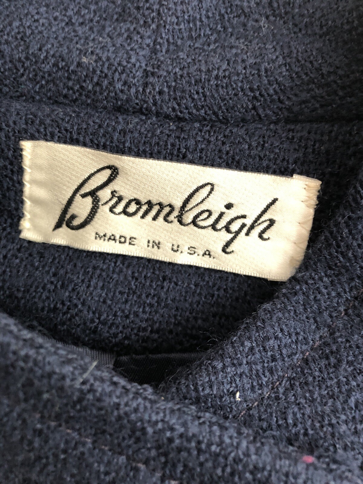 Vintage Bromleigh Wool Navy Women’s Trench Coat Blue Midi Long 1960s Classic!