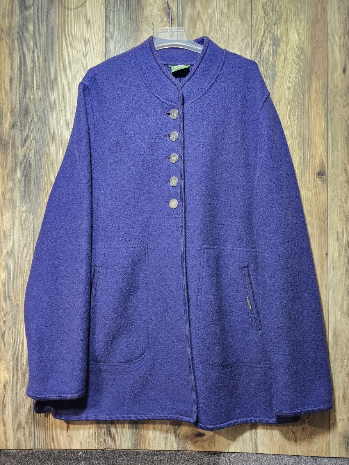 Vintage Geiger Wool Jacket Womens Size 44 Blue Long Sleeve Bavarian Button XL