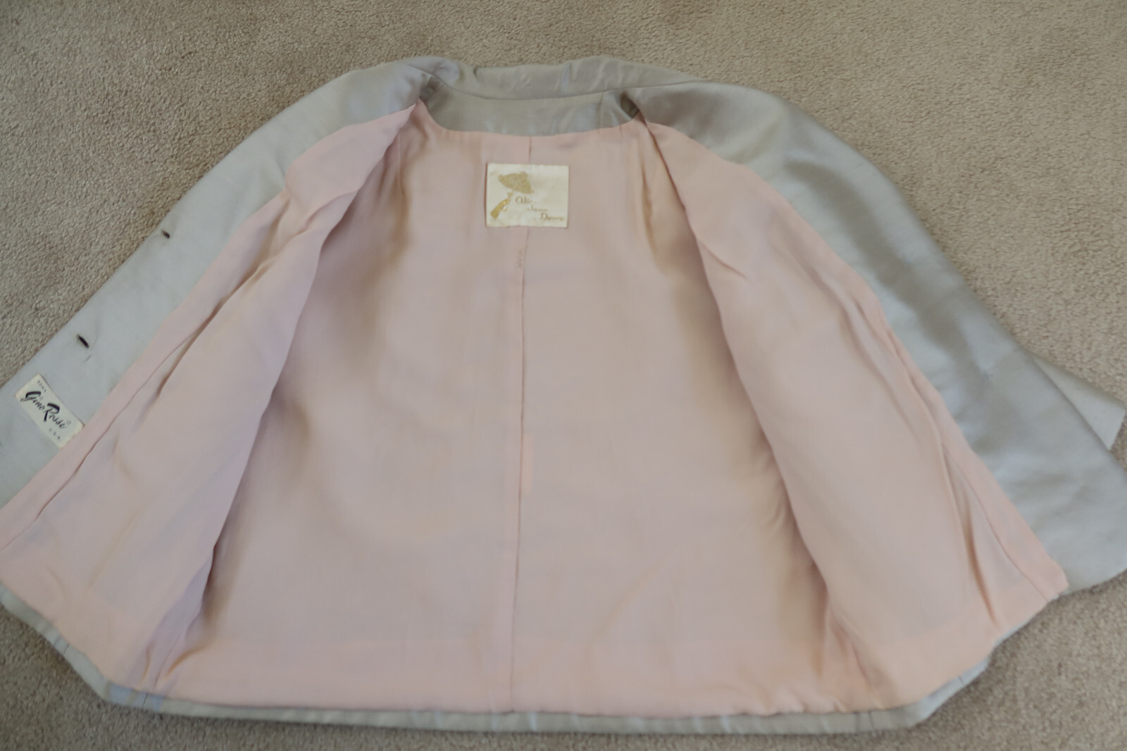 Vintage 1960s Silver Sheen Gino Rossi Cocktail Evening Jacket – Size L/XL