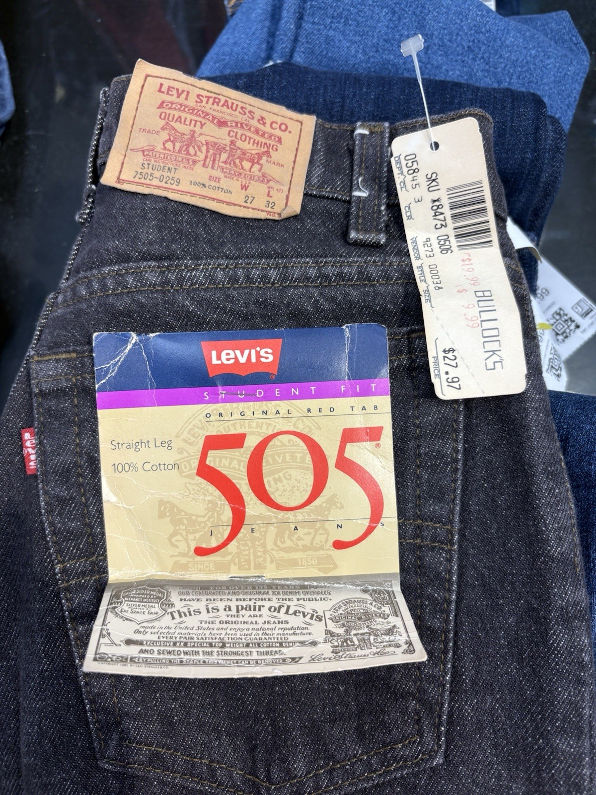 Vintage Levi’s 505 Student Fit Jeans – Deadstock (1988) – 27×32 – Made in USA