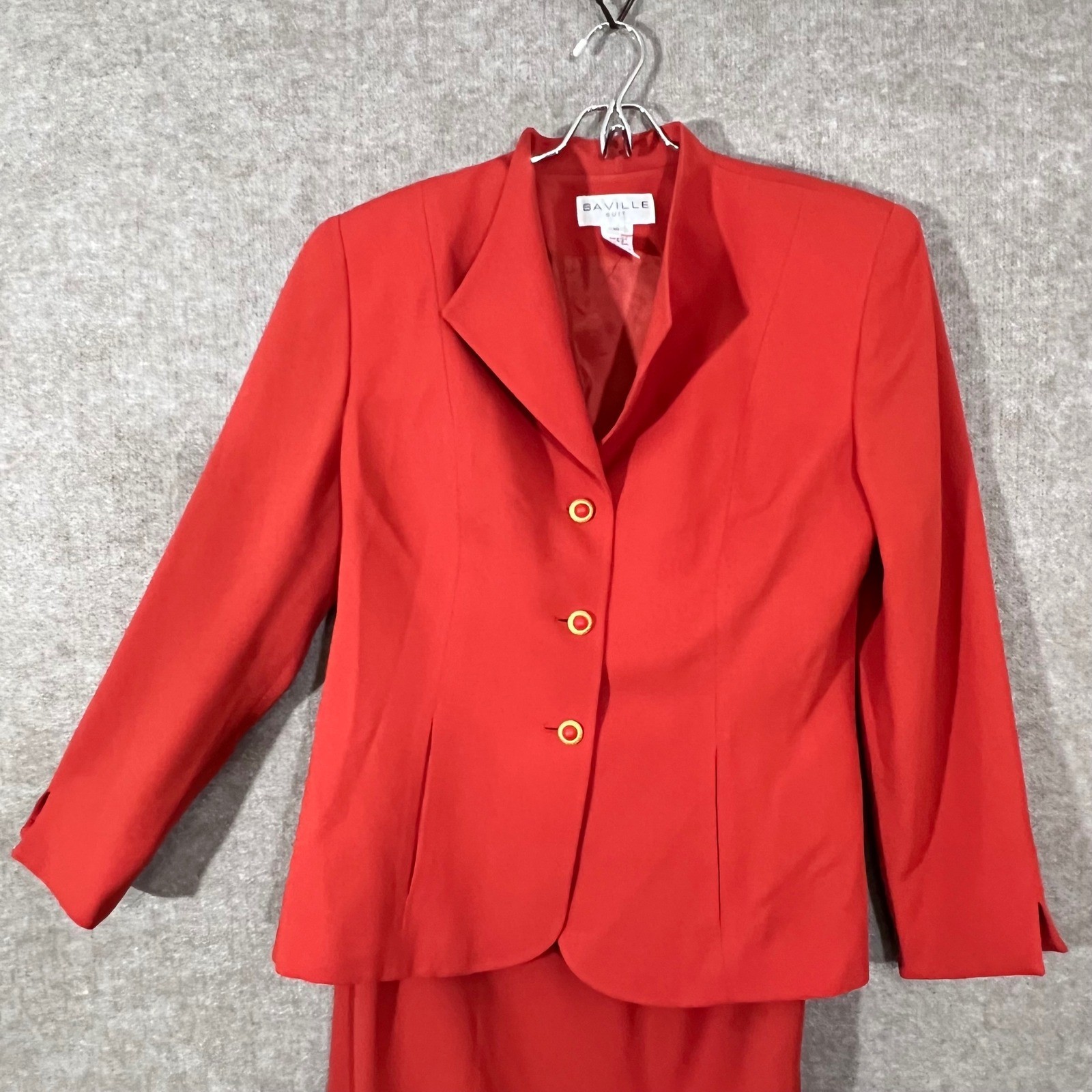 Vintage Saville Skirt Suit Women 10 Red Blazer Pencil Skirt Professional Career