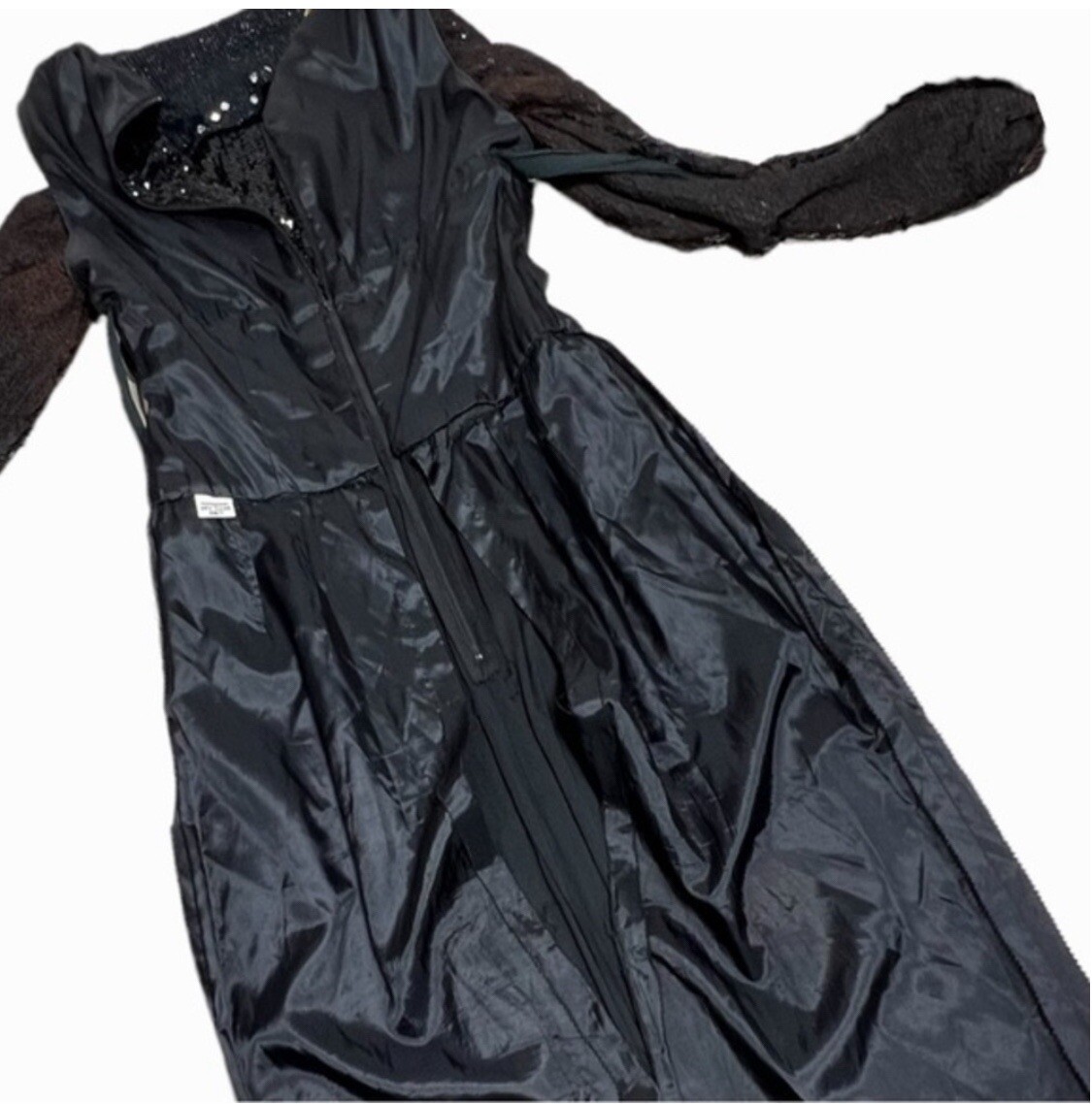 Pat Sandler vintage 1960’s 70’s long black sequin Elegant Evening Long gown