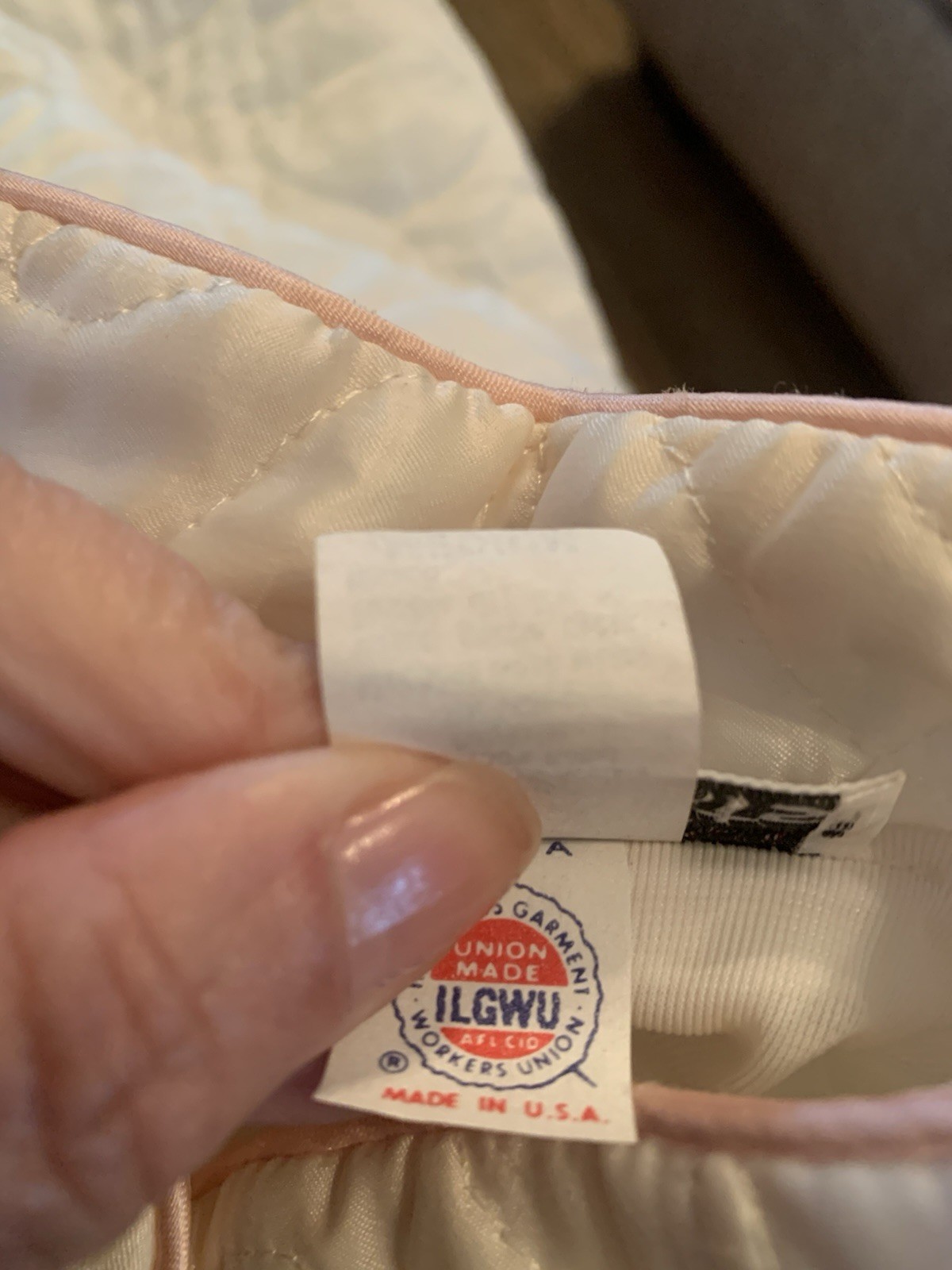 Vintage Talbots NOSWT Bed Jacket Quilted Cream W/Light Pink Button Up USA Size M