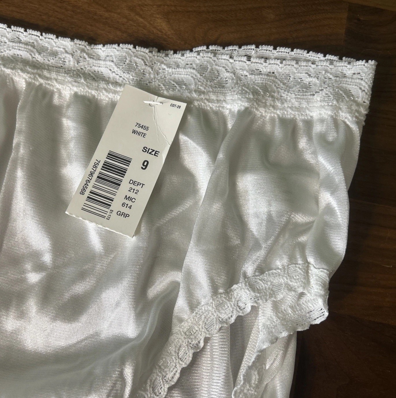 Vtg Panties Cotillion Sz 9 Nylon High Cut Waist Mushroom Gusset Silky White NWT