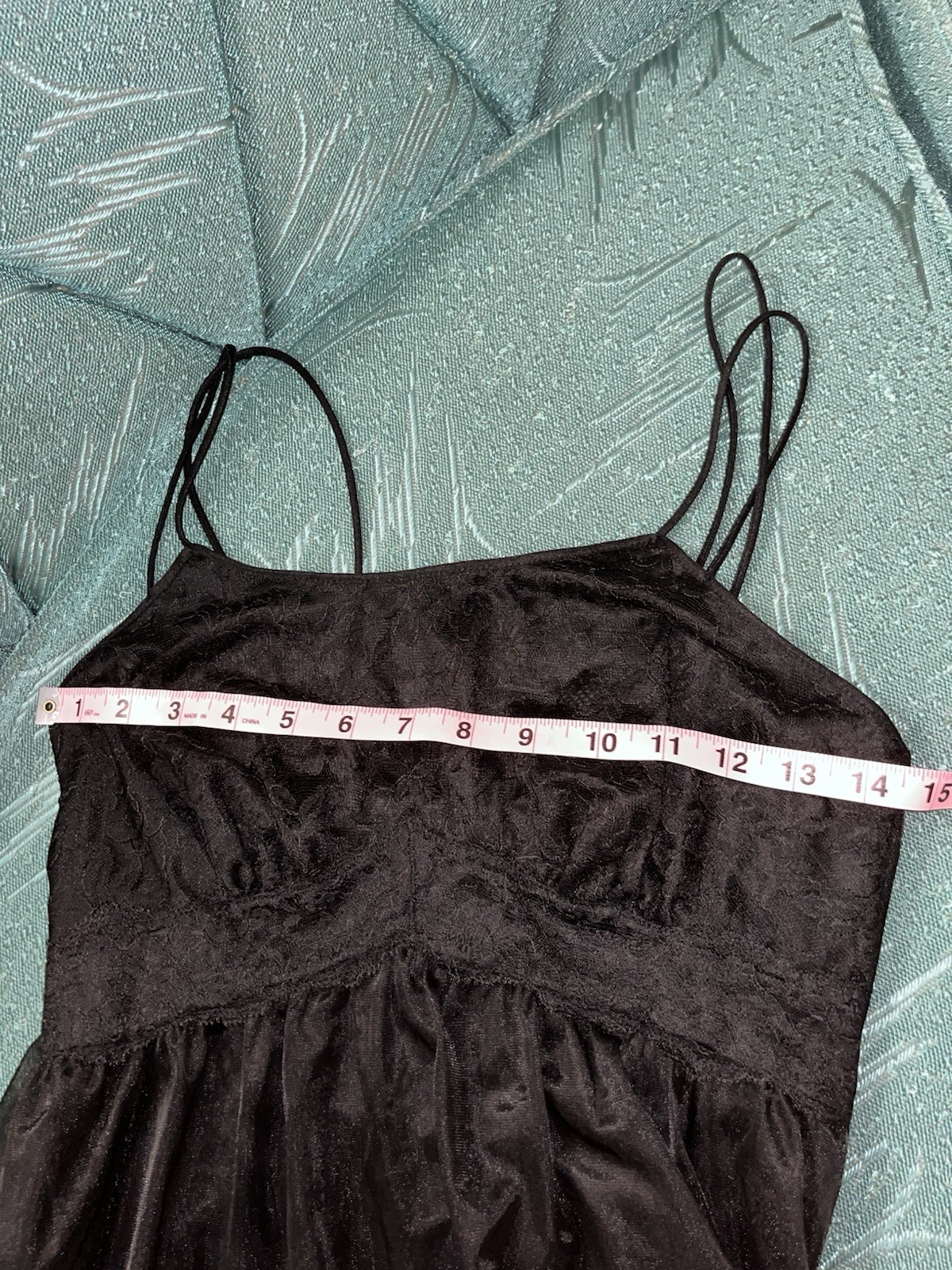 Vintage Vanity Fair Black Chiffon Nightgown Size 30 XS Extra Small Sleeveless