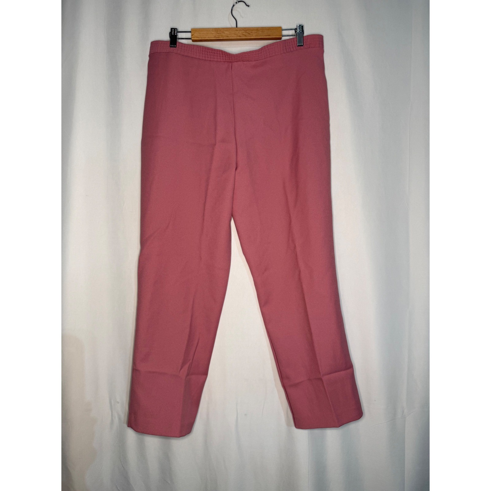 Donnkenny Vintage Pink Pull On Elastic Waist Straight Leg Dress Pants Womens
