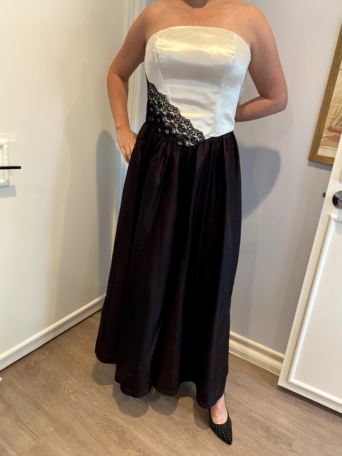 Vintage Black and White dress, prom, parties, wedding, cocktail! Stunning party!