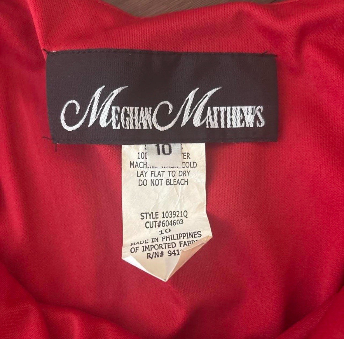 Vintage Meghan Matthew’s Orange Red Floral Sheer Midi Dress Size 10