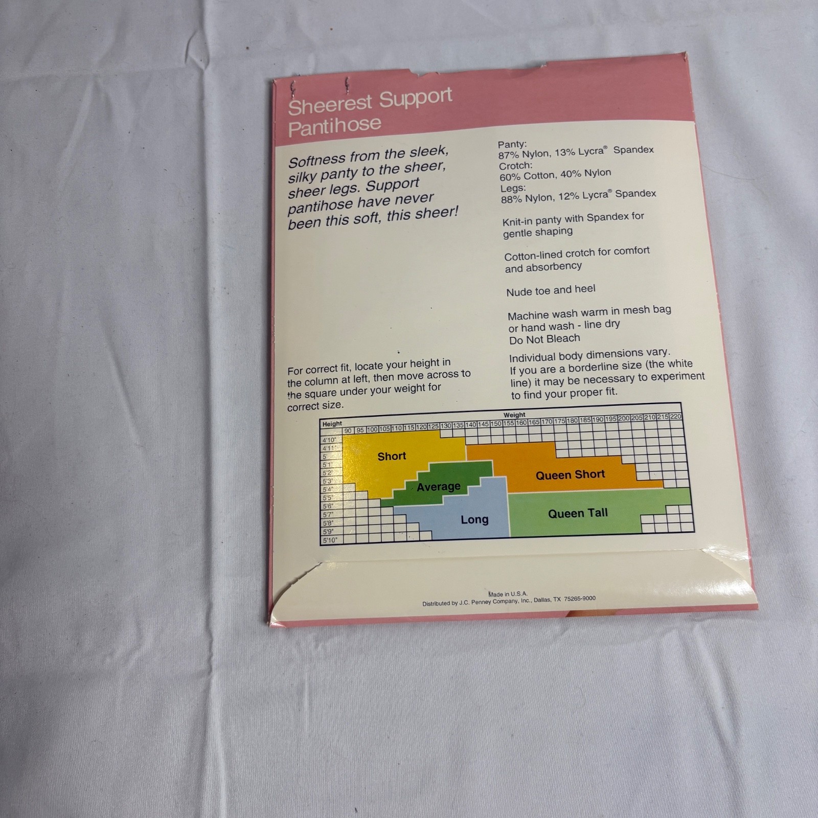 Vtg JC Penney Sandalfoot Extra Sheer Support Queen Tall Suntan 03 Pantyhose