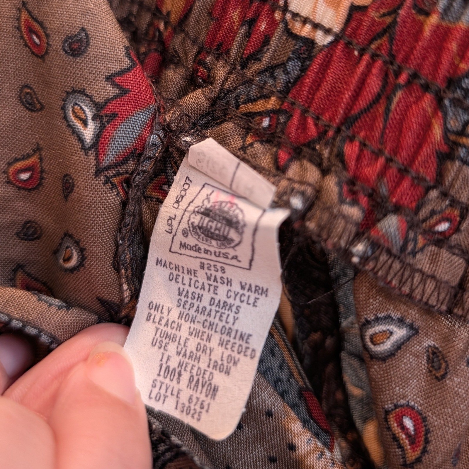 Vintage ILGWU Union Made Floral Paisley Skirt