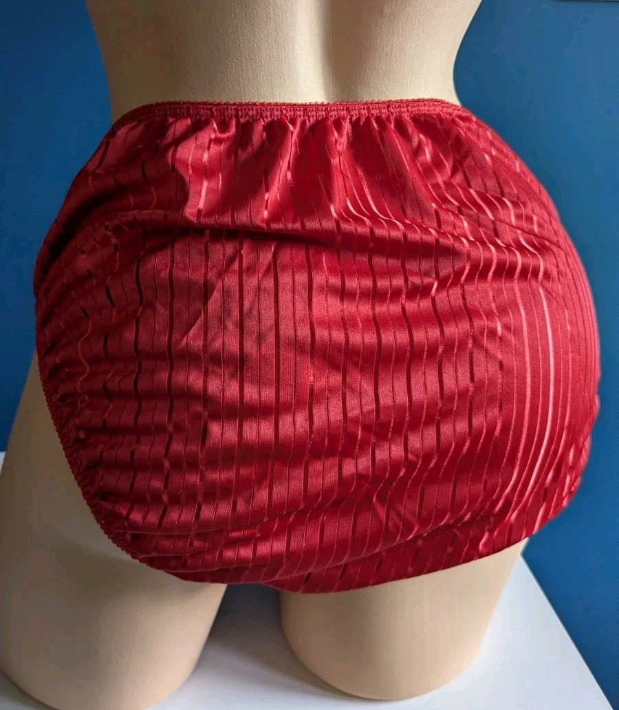 Vintage Warner’s Bright Stripes RED HOT High Cut Bikini Panties NWT Size L 55131