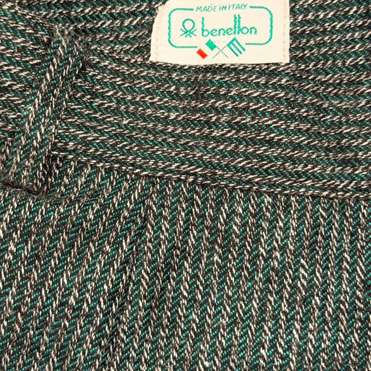 Benetton Vintage Wool Tailored Trousers, Made in Italy, 90s/80s