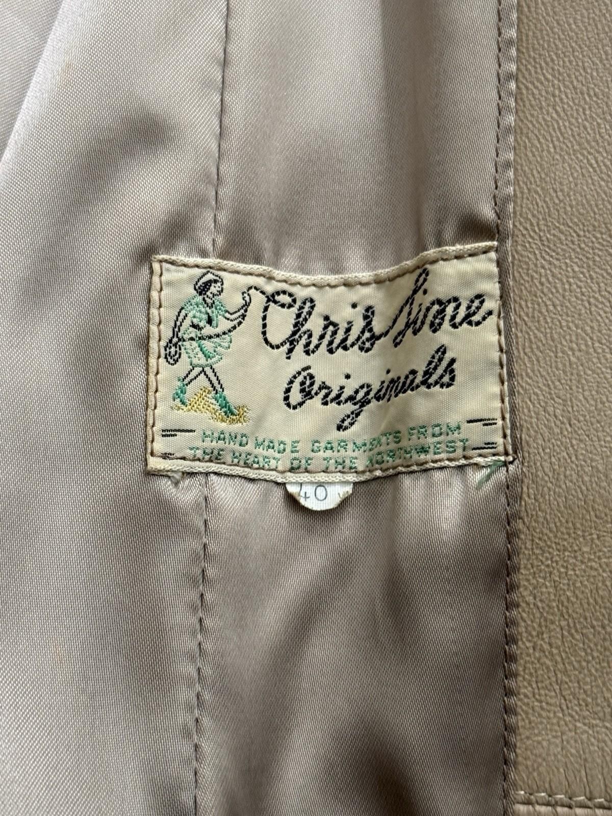 Vtg 60s Chris Line Originals Simple Deerskin Tan Leather Jacket