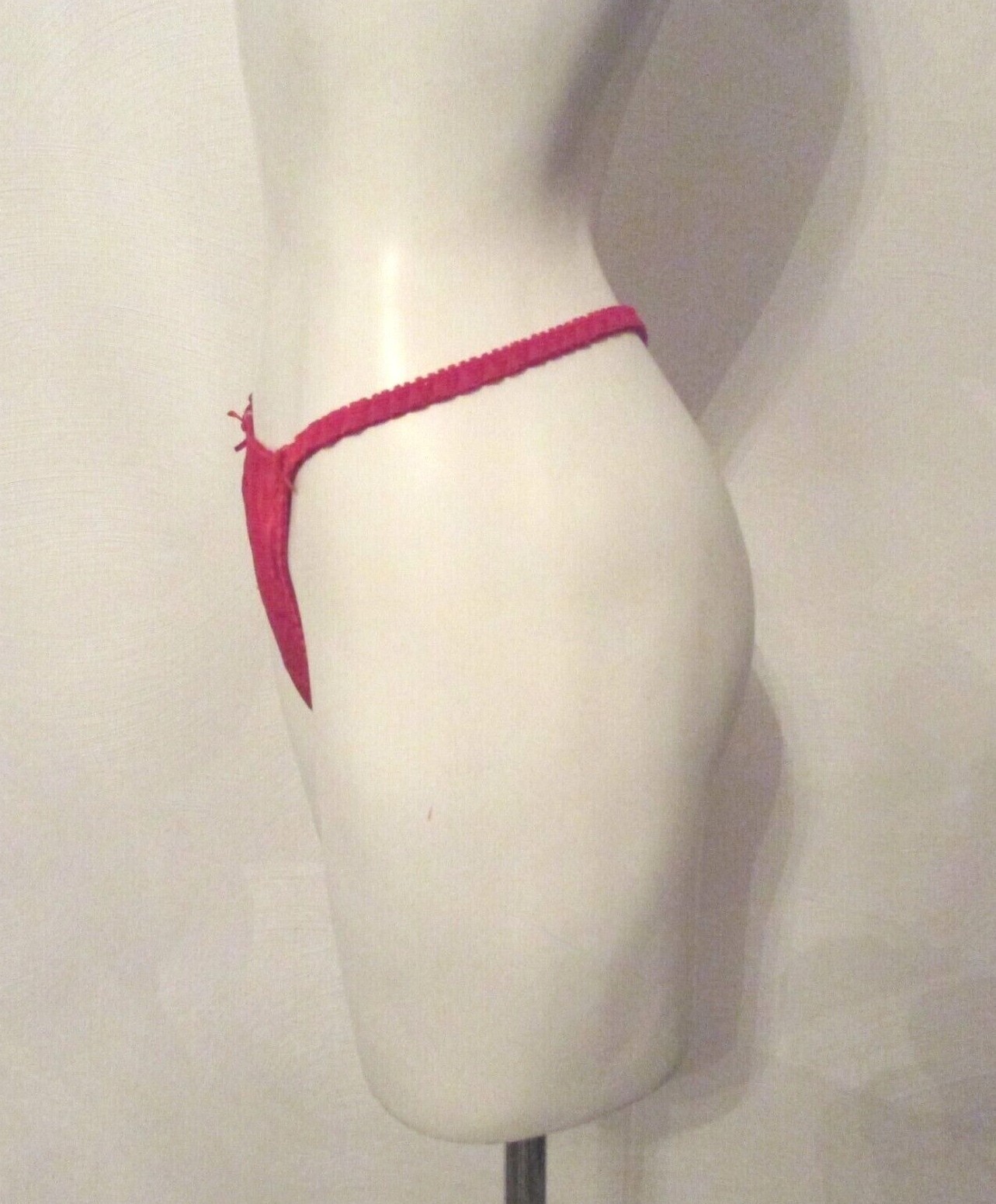 Van Dale Red Ribbed Stretch Nylon Spandex Hipster String Bikini Panties fits S-L