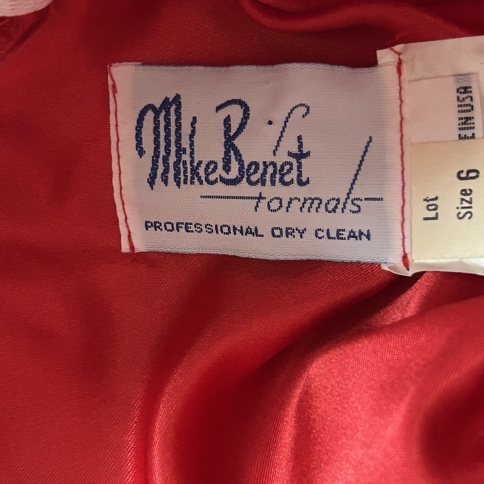 Mike Benet Formals Vintage Evening Gown Red Sequin Puff Sleeve Size 6