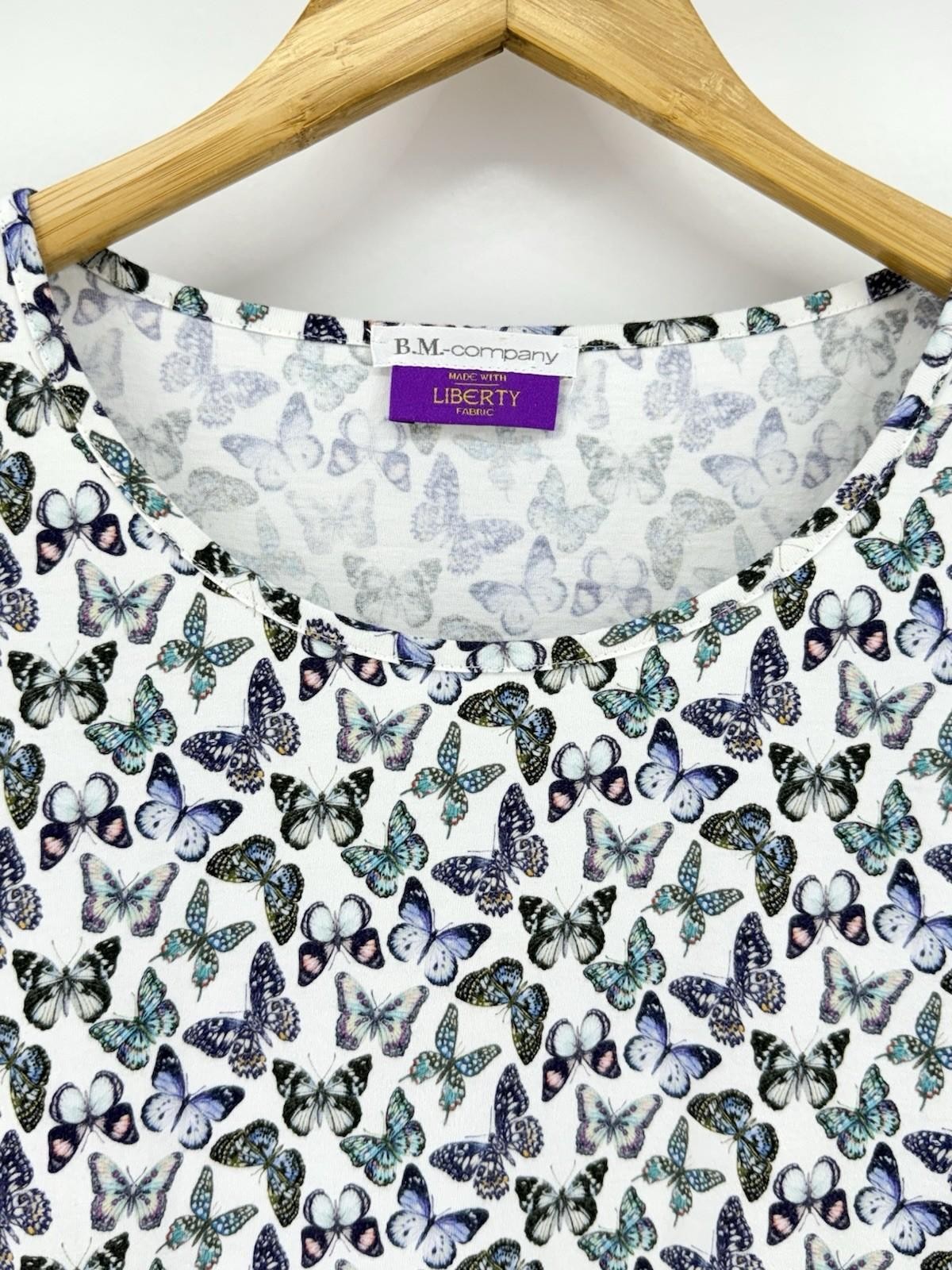 VTG 90’s B.M. Company Liberty Fabric Butterfly Print COTTON Top