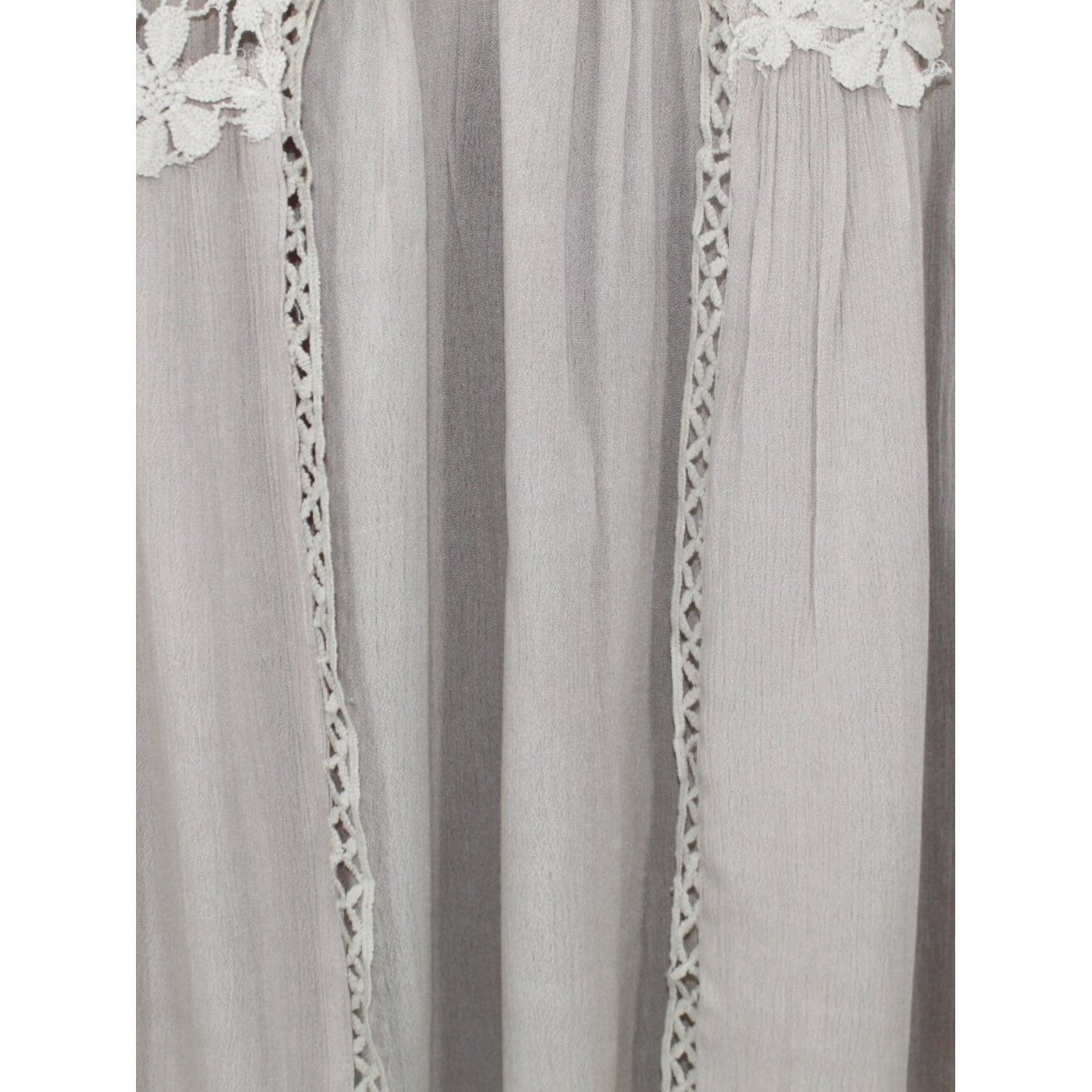 LACE TANK OPEN FRONT M/L VINTAGE COTTAGECORE BOHO CHIC OATMEAL