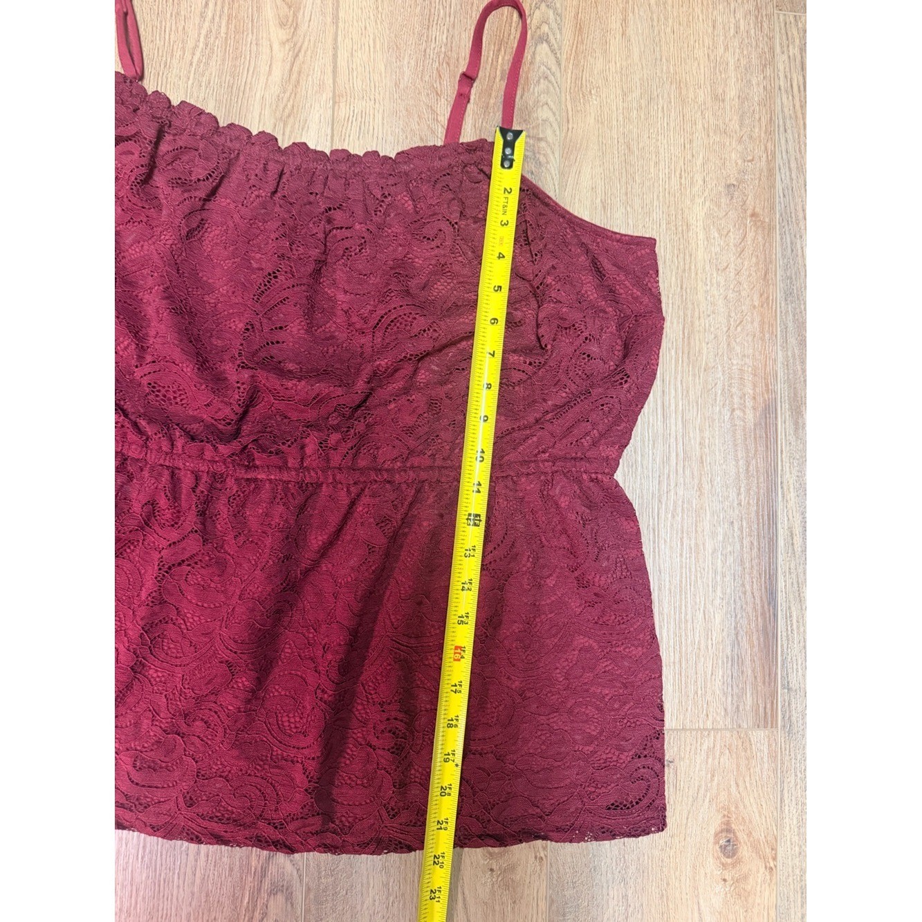 Lane Bryant Burgundy Lace Babydoll Cami Tank 26/28 Plus Romantic Date Night