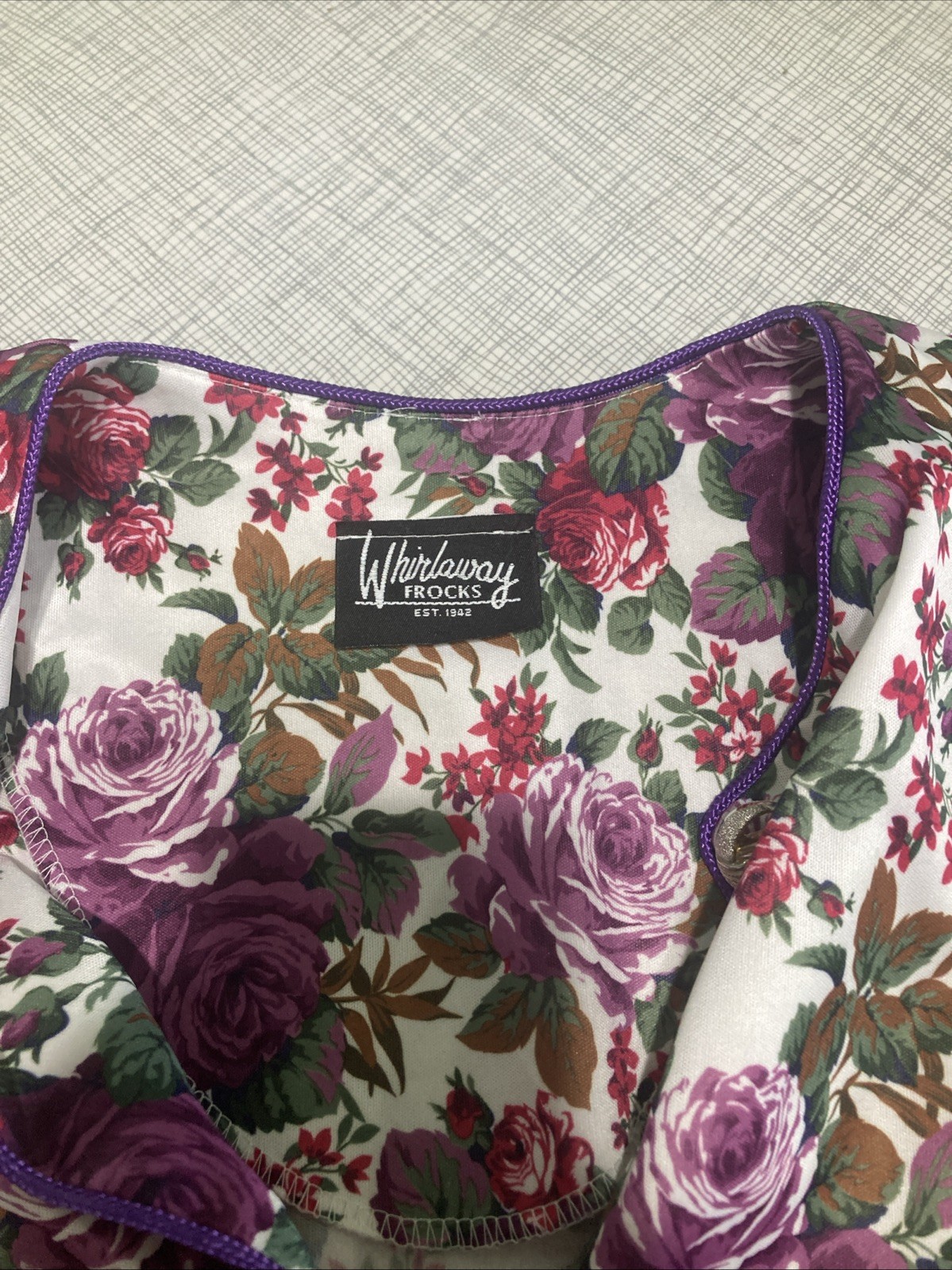 Vtg 80s 90s Whirlaway Frocks Floral Peplum Top Blouse Puff Sleeve Shoulder Pads