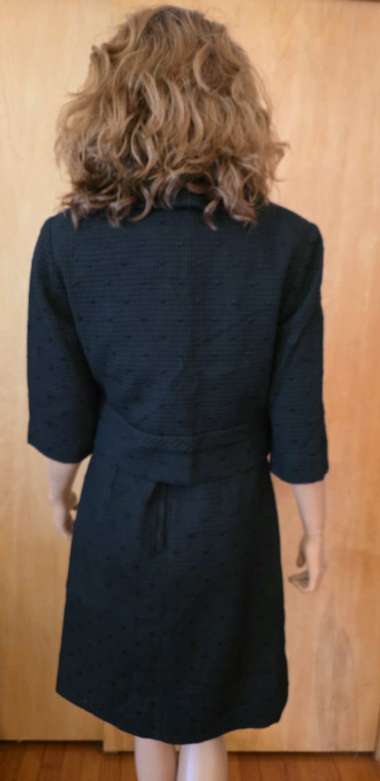 WOMEN’S VINTAGE 50’S/60’S BLACK TEXTURED DRESS SUIT ~ Refer To Measurements
