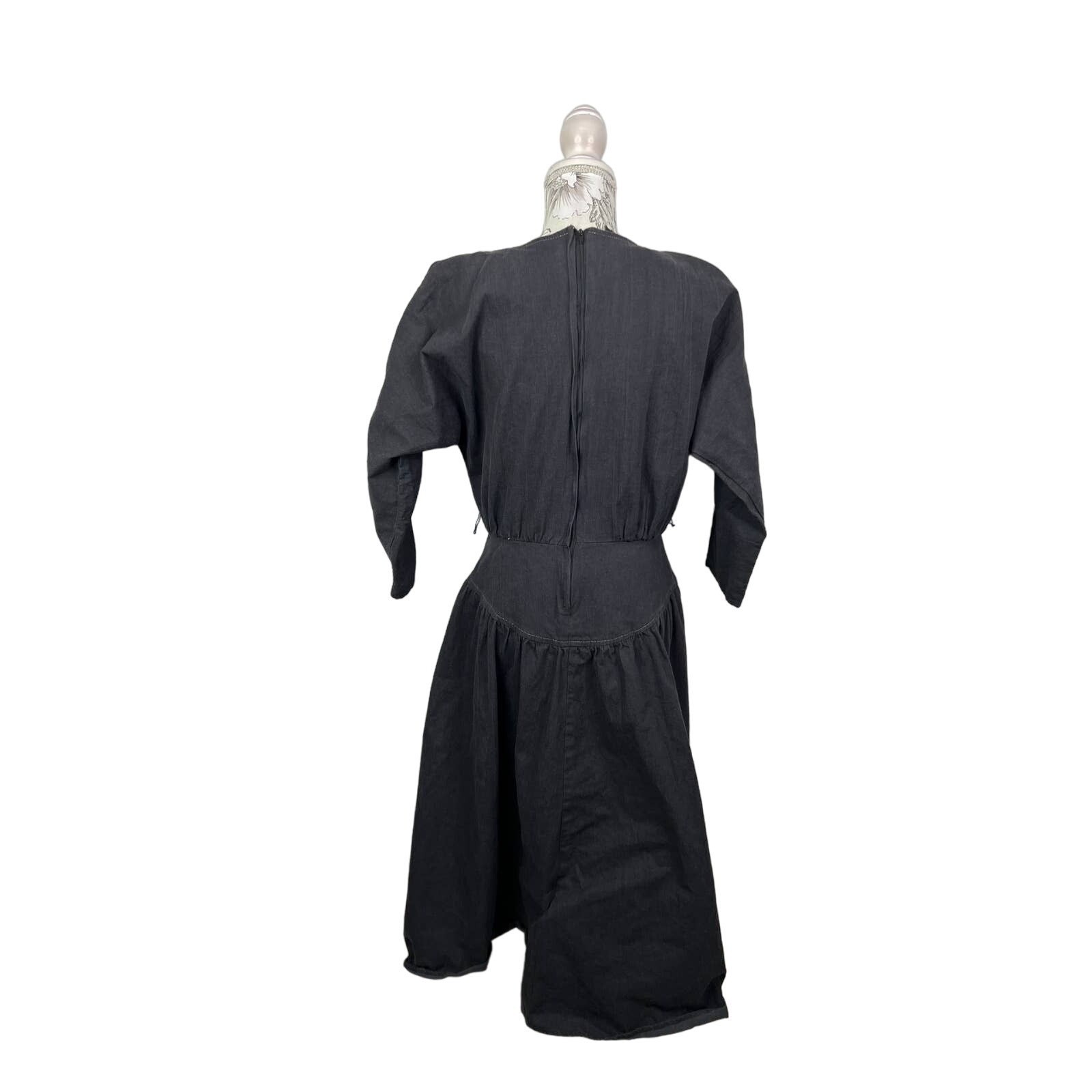 Vintage PG Collections Ginger Bort Black Denim Western Midi Dress Size 10