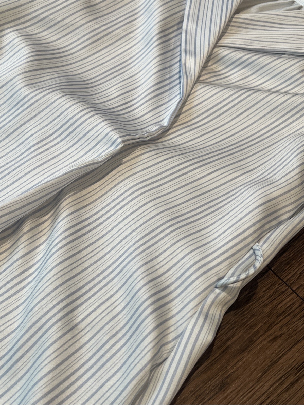 Christian Dior lingerie Long Robe Light Blue Pinstriped READ NOTES VINTAGE