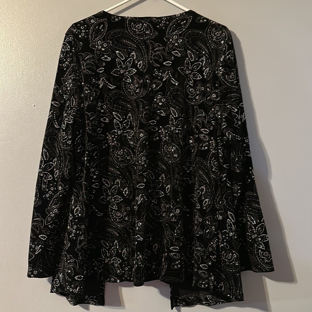 Studio 1940 Black Jacket with Silver Accents and Sewn in Top Size 18/20 W