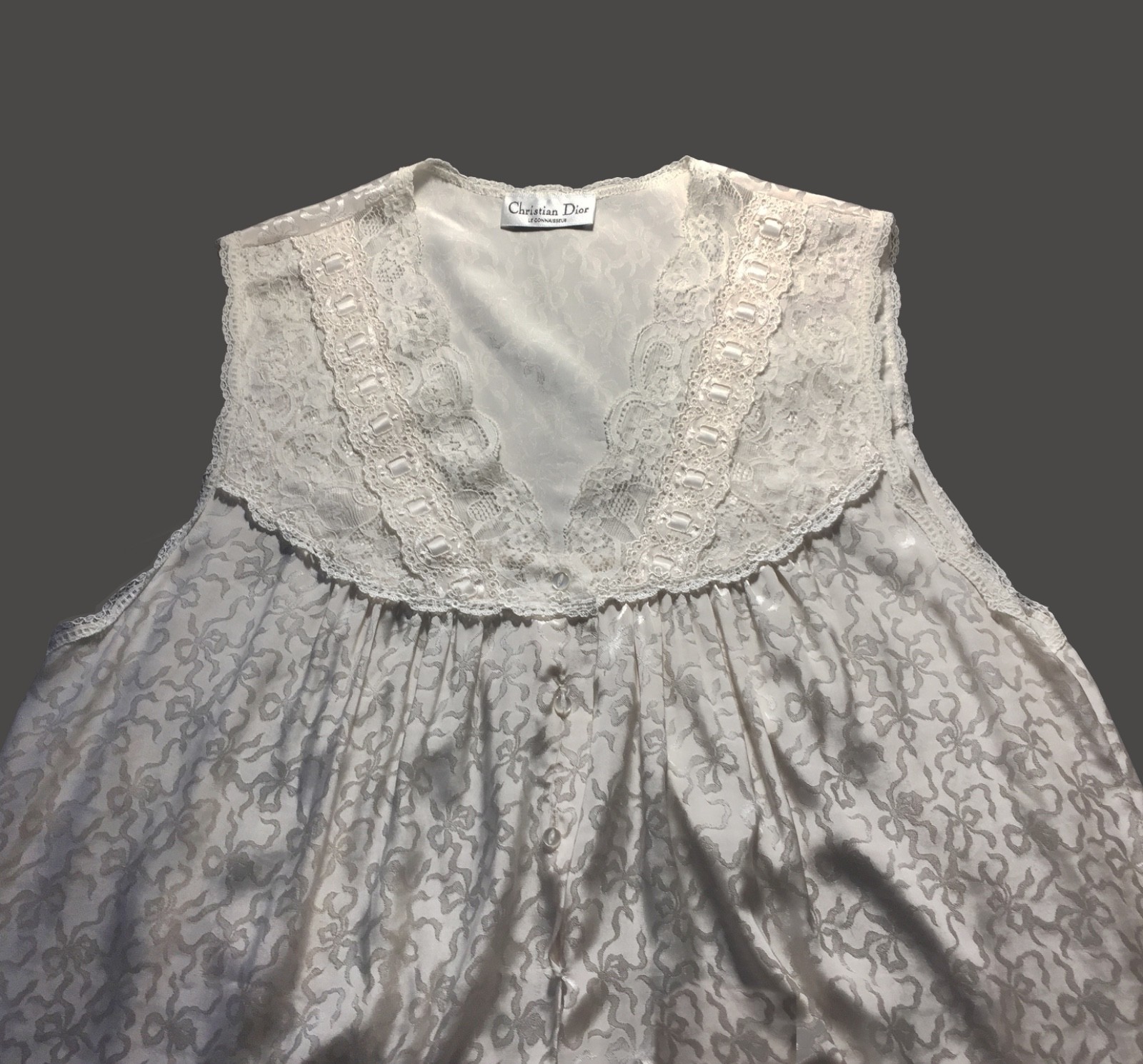 VTG CHRISTIAN DIOR LeCONNAISSEUR GORGEOUS IVORY GOWN+PEIGNOIR BRIDAL BEAUTY M/L