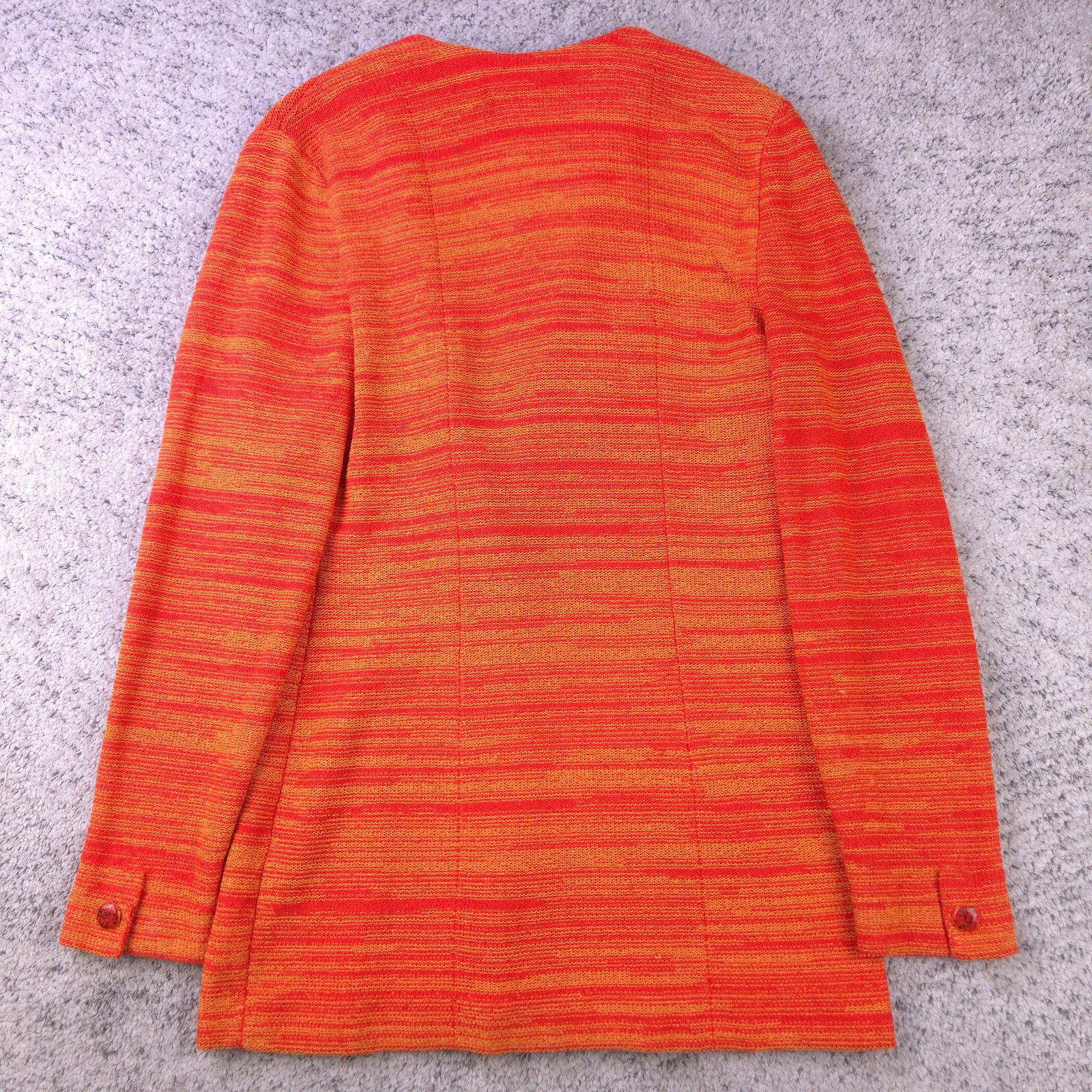 VTG Steve Fabrikant Bergdorf Goodman Jacket Size S M Petite Knit Orange Wool GUC