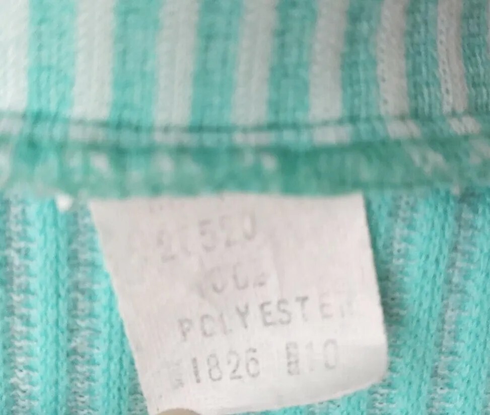 Vintage Unbranded Mint Green & White Striped Unlined Jacket Size 10