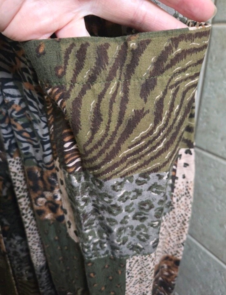 Vintage Patchwork Animal Print Maxi Dress Vacay Teachercore Travel Safari 16 TL