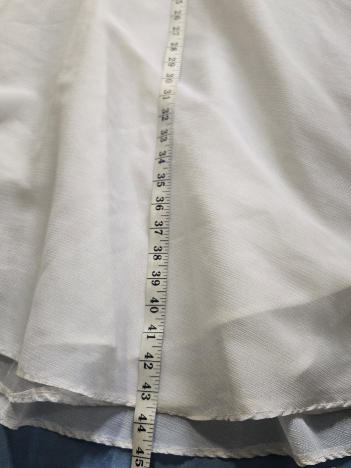 Vintage Simple White Puff Sleeve Circle Skirt Dress with Blue Ribbon Handmade