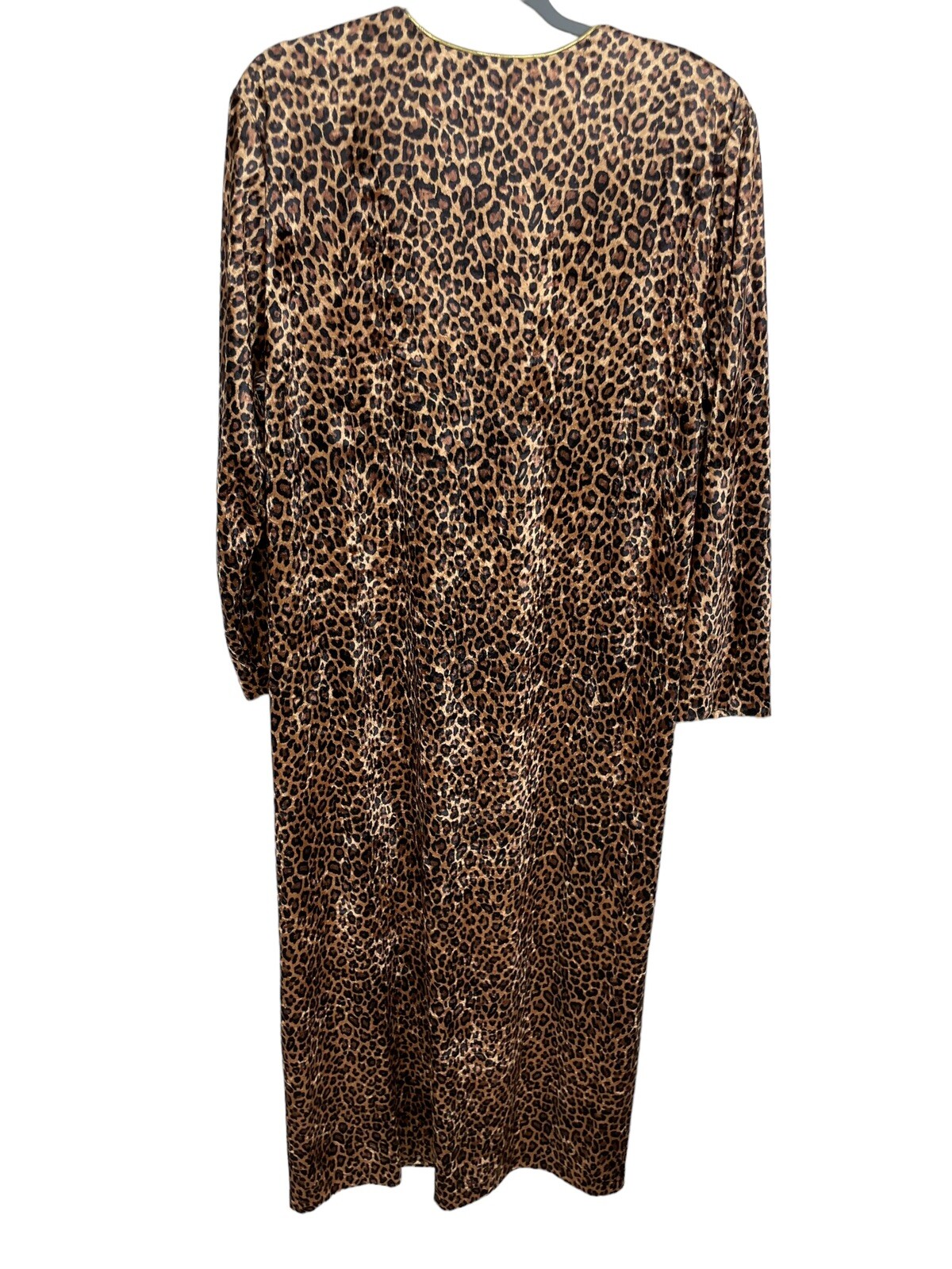 Ruth Norman New York House dress Robe Large Caftan Leopard Print Zipper Tassel