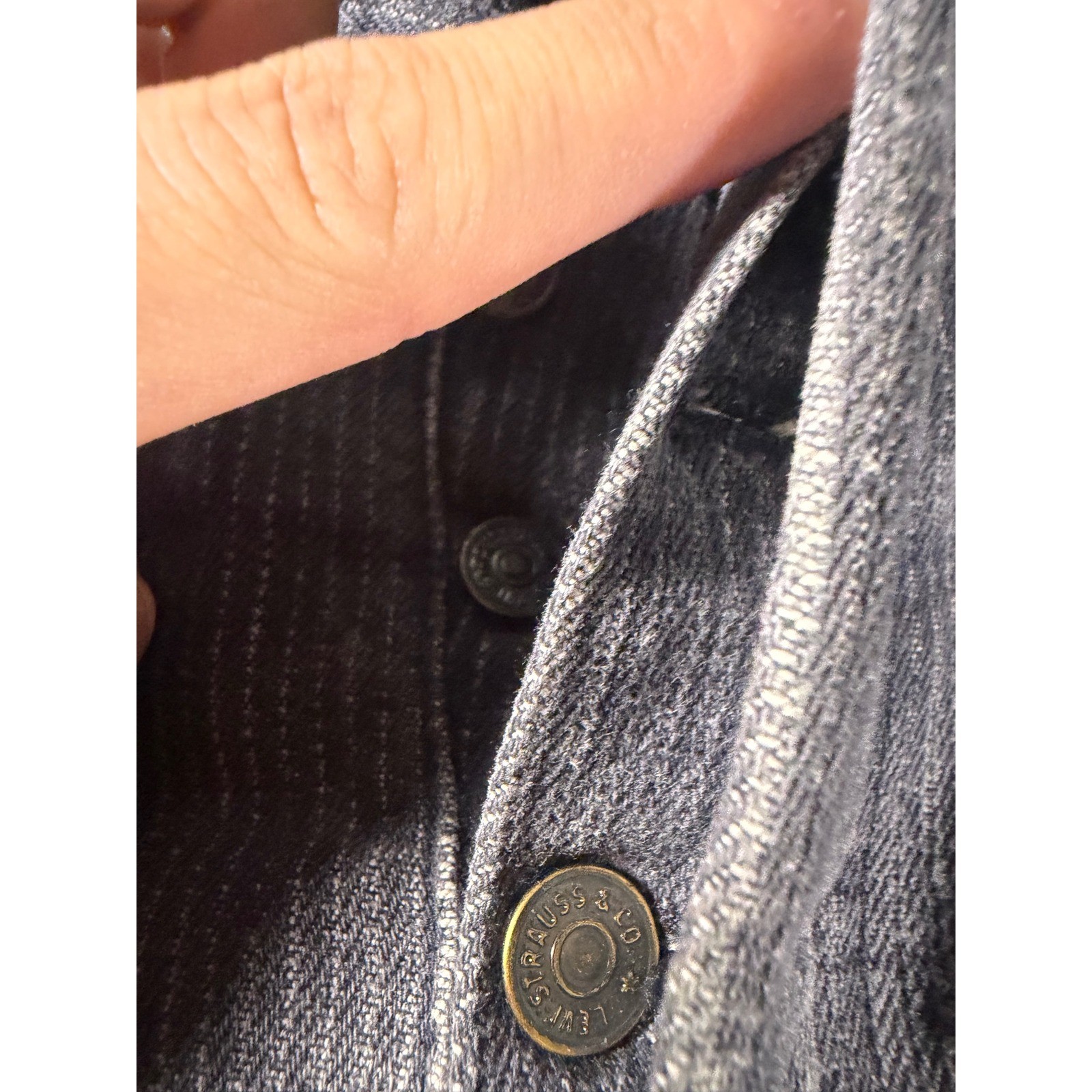 Rare vintage 1980s Levi’s 501 0619 black pinstripe size 33 by 31